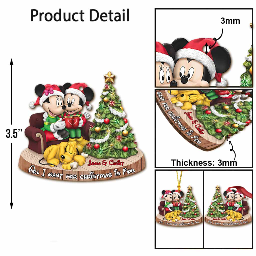 Personalized Christmas Mouse Ornament Custom Name Gift