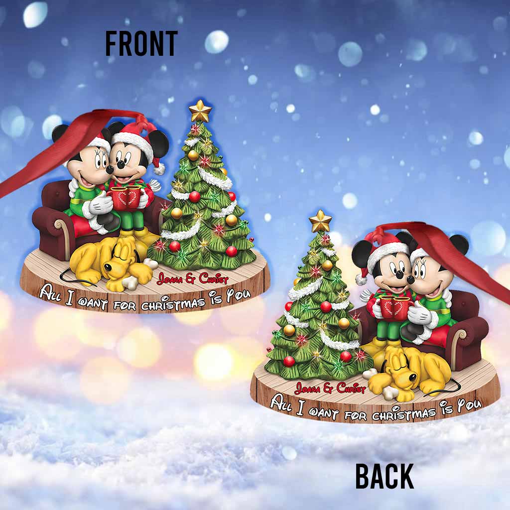 Personalized Christmas Mouse Ornament Custom Name Gift