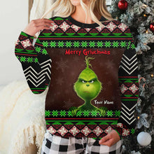 Load image into Gallery viewer, Personalized Merry Grinchmas Sweater with Custom Name for Christmas
