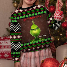 Load image into Gallery viewer, Personalized Merry Grinchmas Sweater with Custom Name for Christmas
