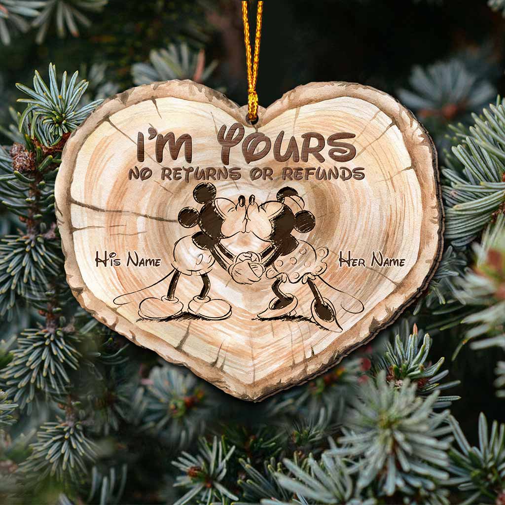 Personalized Christmas Mouse Ornament Customizable Gift for Couples