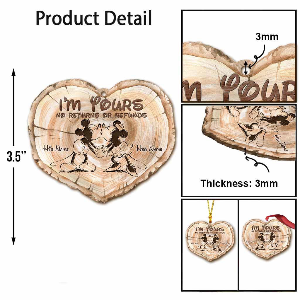 Personalized Christmas Mouse Ornament Customizable Gift for Couples
