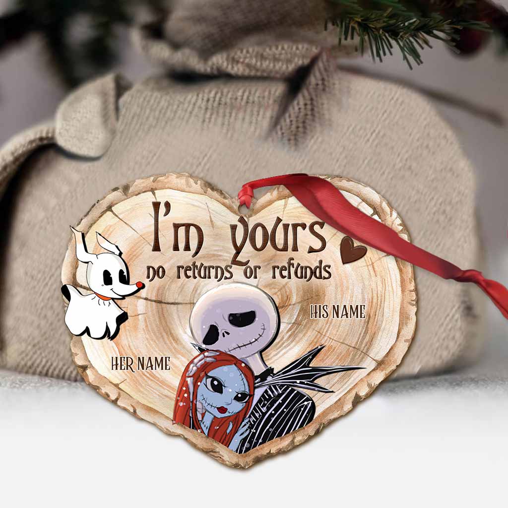 Personalized Double-Sided Christmas Ornament Custom Names Gift for Couples