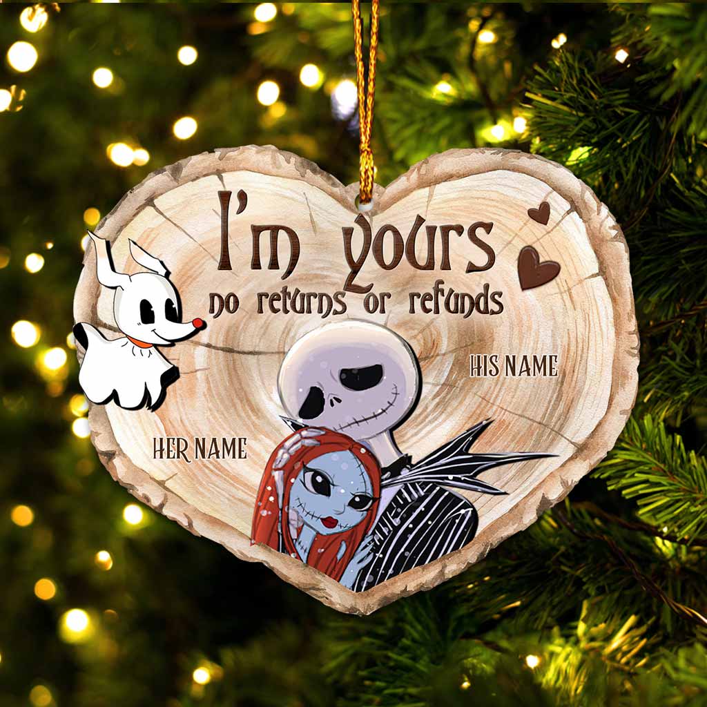 Personalized Double-Sided Christmas Ornament Custom Names Gift for Couples