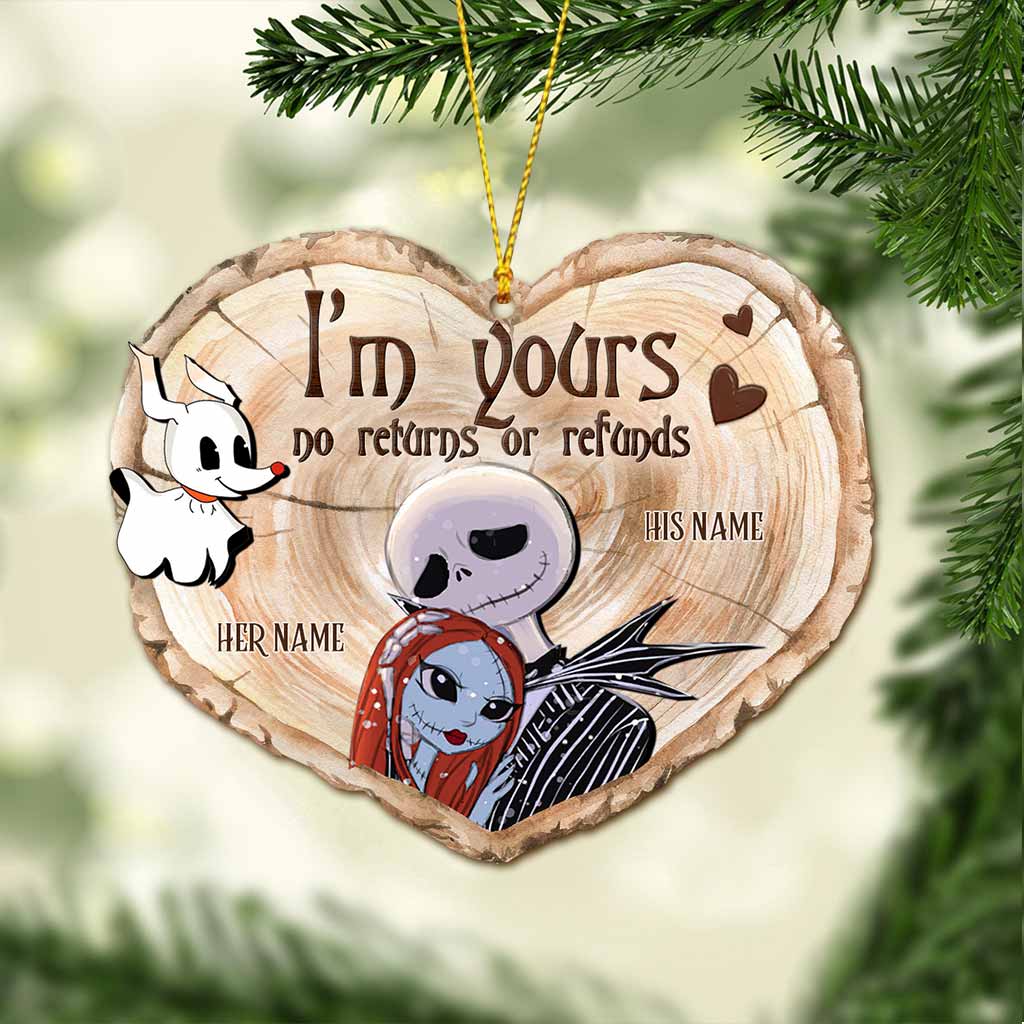 Personalized Double-Sided Christmas Ornament Custom Names Gift for Couples