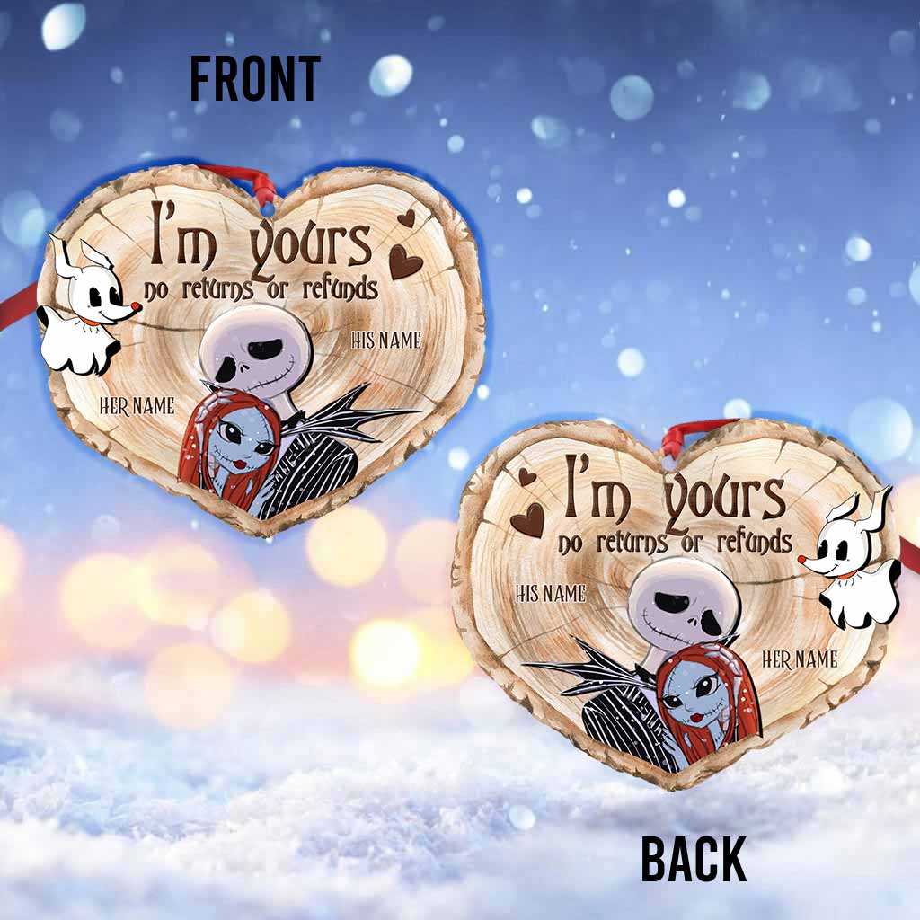 Personalized Double-Sided Christmas Ornament Custom Names Gift for Couples