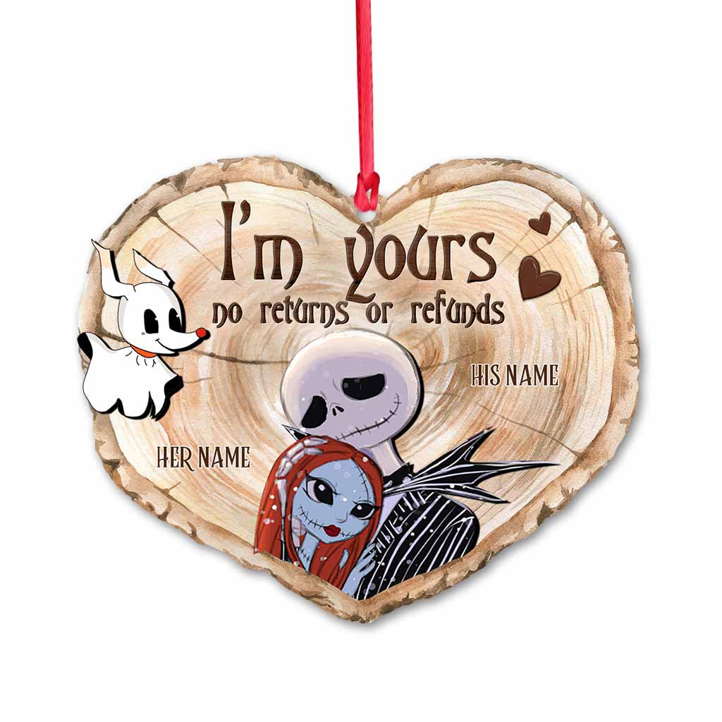 Personalized Double-Sided Christmas Ornament Custom Names Gift for Couples