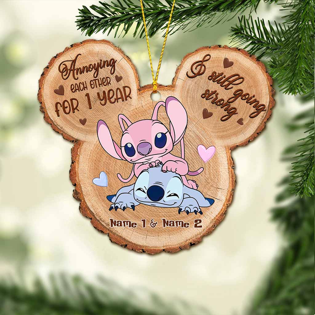 Personalized Christmas Ohana Ornament Custom Name Gift for Couples