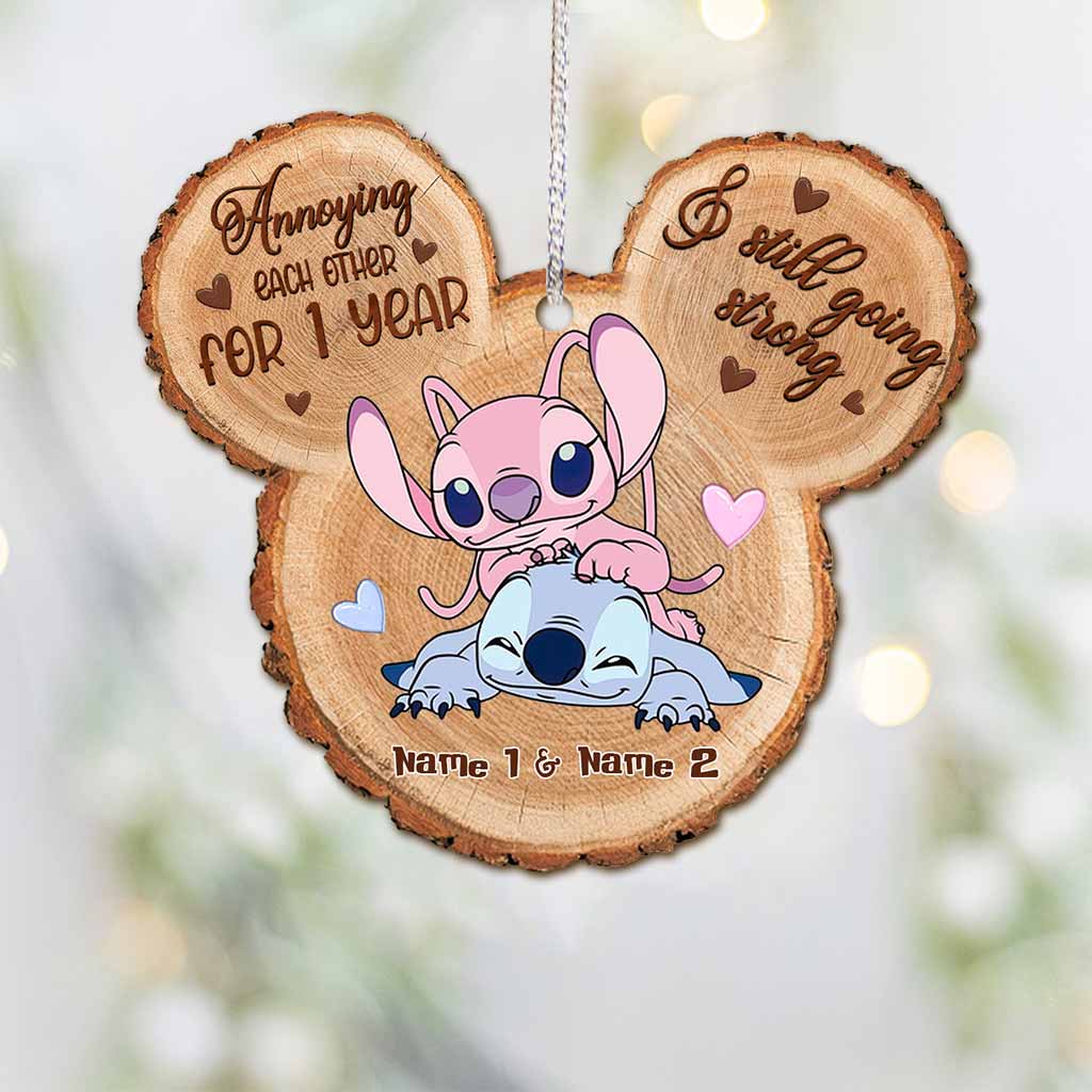 Personalized Christmas Ohana Ornament Custom Name Gift for Couples