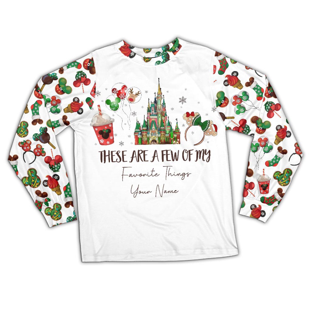 Personalized Christmas Pajama Set with Favorite Things Design for Family