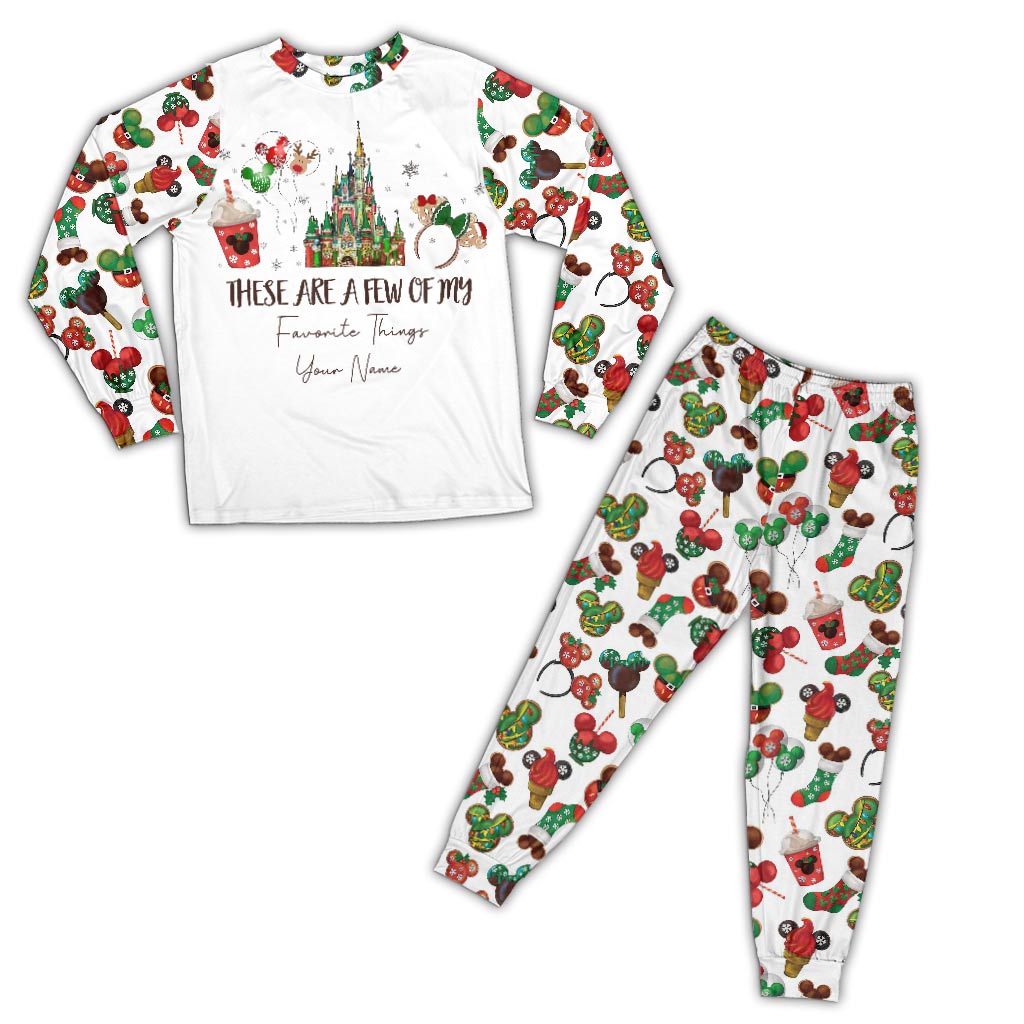 Personalized Christmas Pajama Set with Favorite Things Design for Family