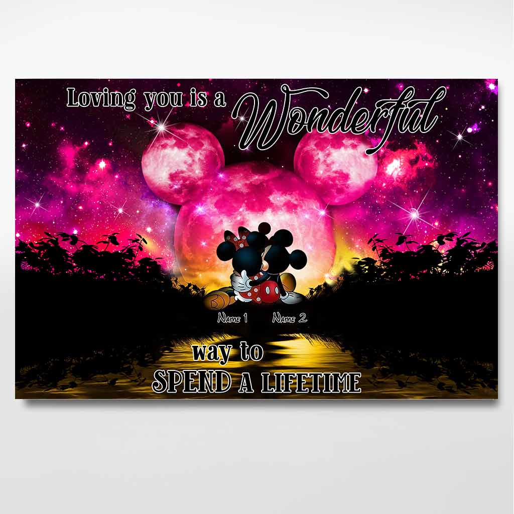 Personalized Couple Canvas Poster Loving You Gift for Anniversary