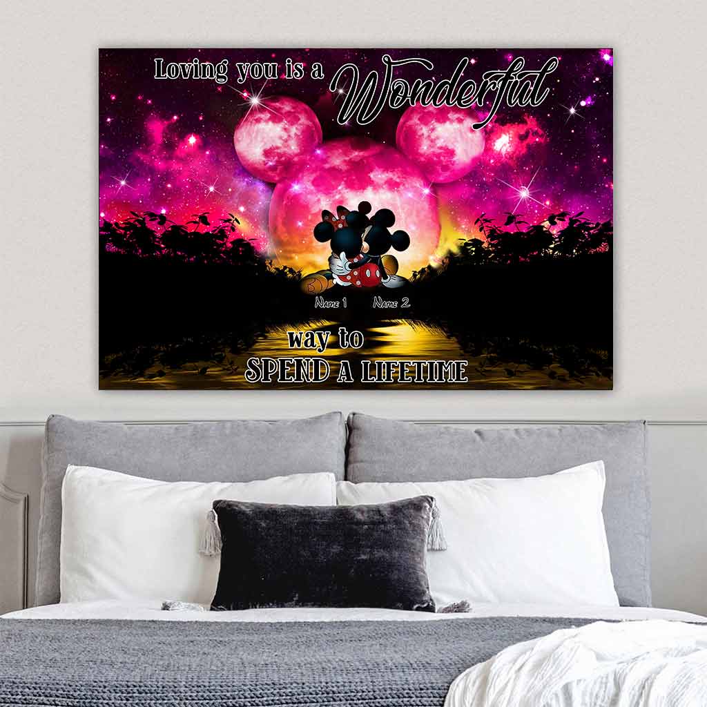 Personalized Couple Canvas Poster Loving You Gift for Anniversary