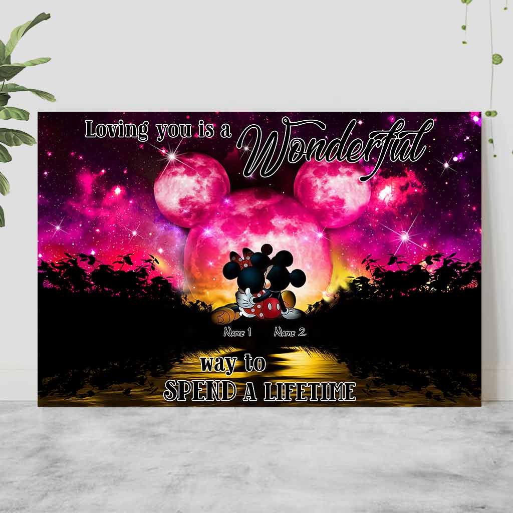 Personalized Couple Canvas Poster Loving You Gift for Anniversary