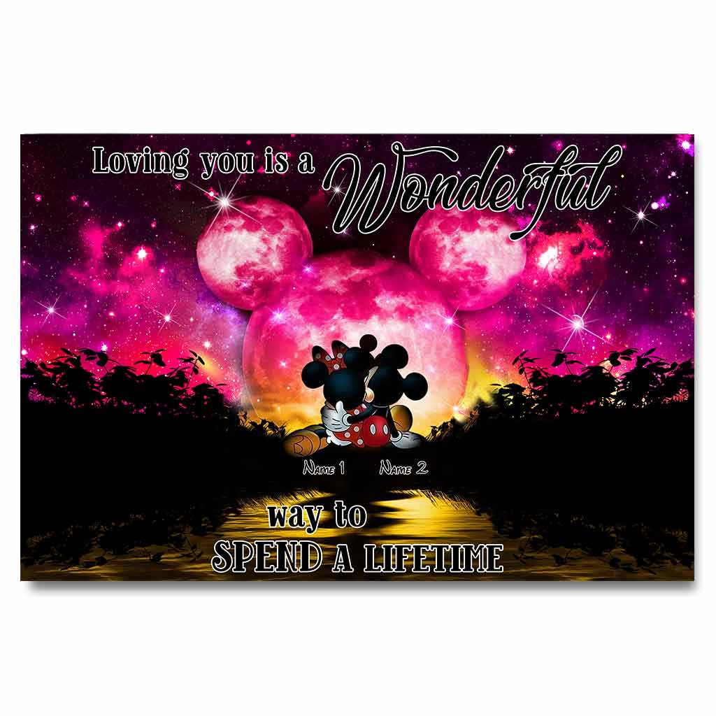 Personalized Couple Canvas Poster Loving You Gift for Anniversary