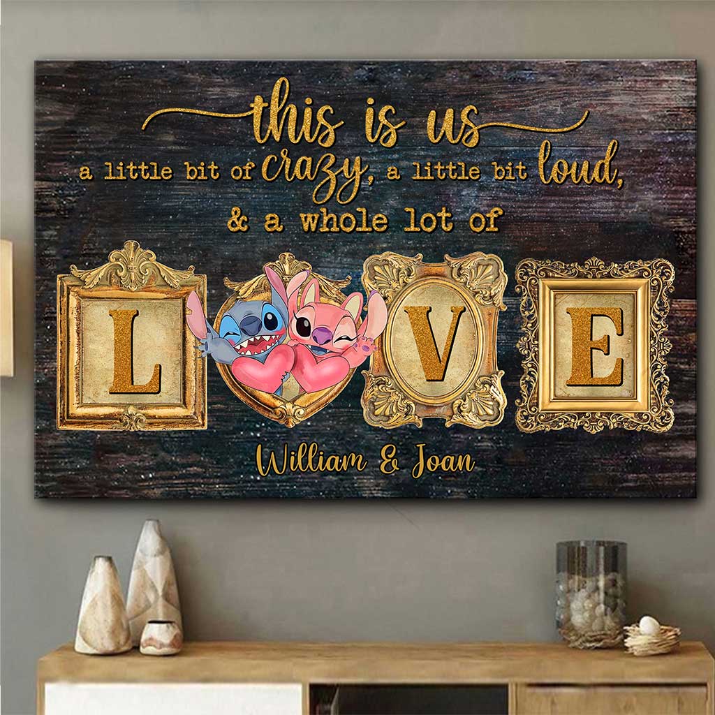 Personalized Ohana Canvas Print Custom Names Couple Gift