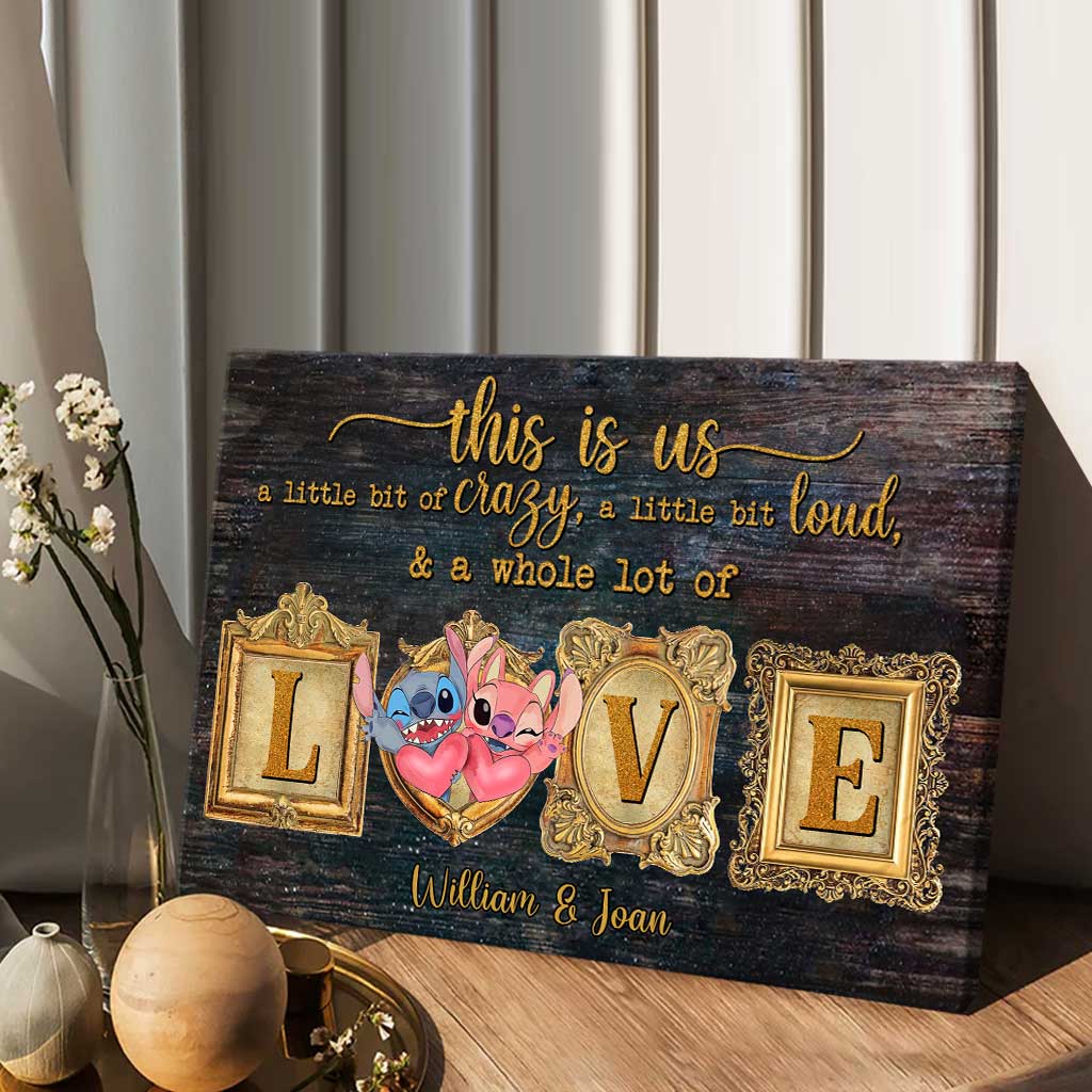 Personalized Ohana Canvas Print Custom Names Couple Gift