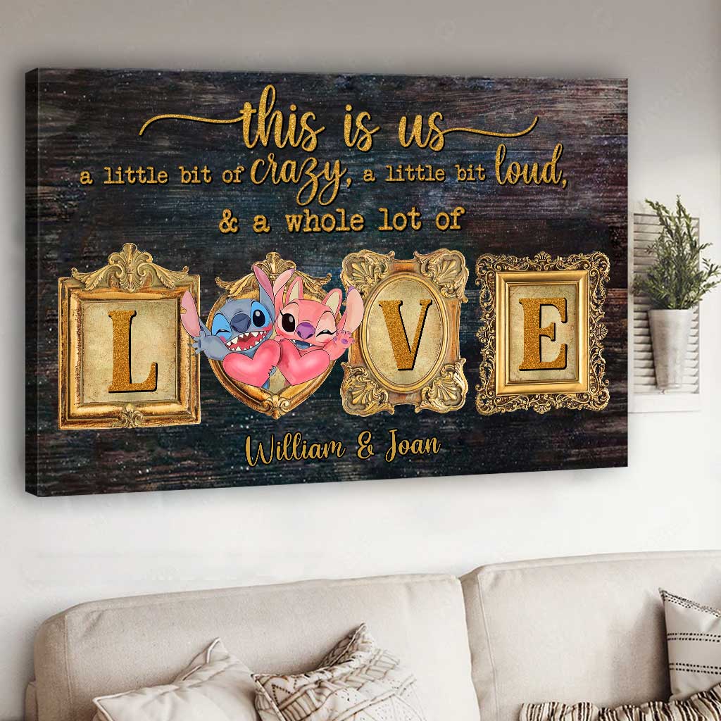 Personalized Ohana Canvas Print Custom Names Couple Gift