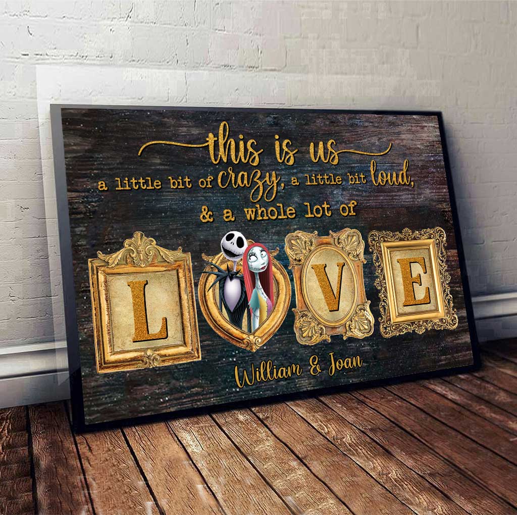 Personalized Nightmare Couple Canvas Art with Names Gift