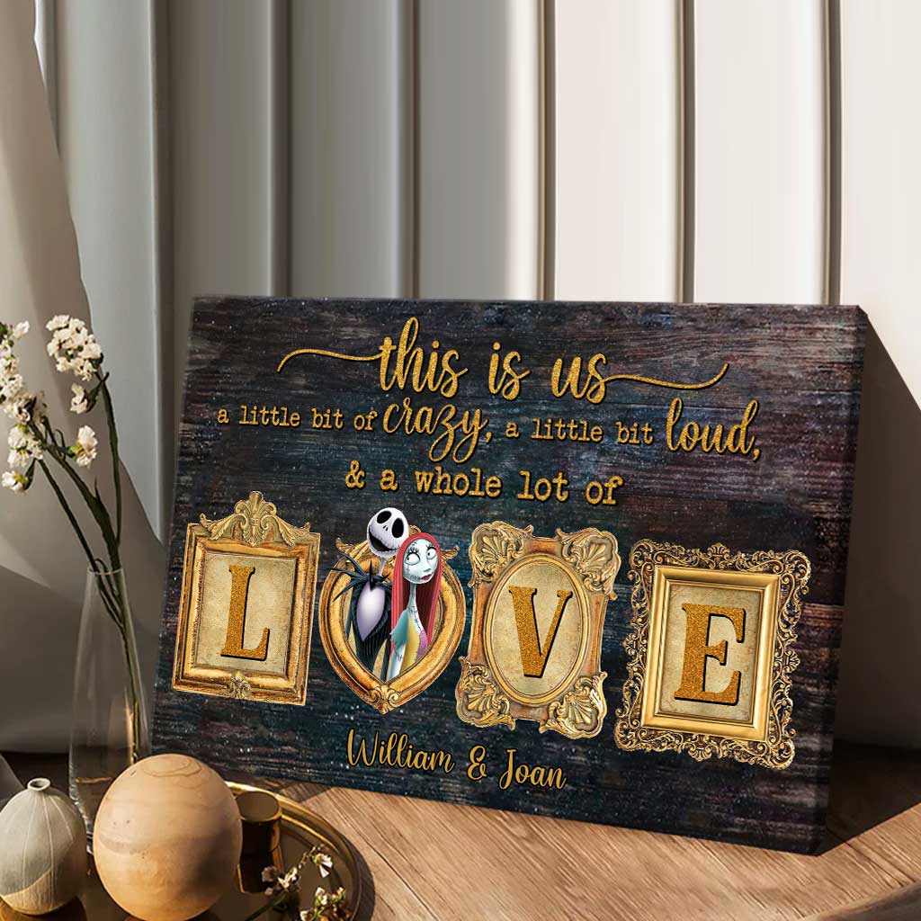 Personalized Nightmare Couple Canvas Art with Names Gift