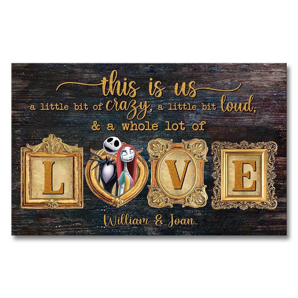 Personalized Nightmare Couple Canvas Art with Names Gift