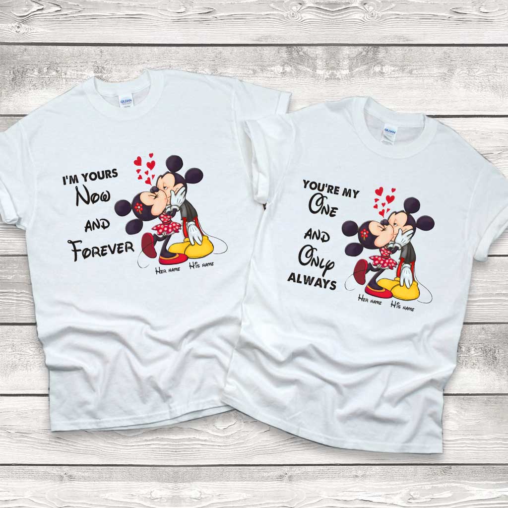 Personalized Couple T-shirt & Hoodie with Mickey Design | Custom Names Gift