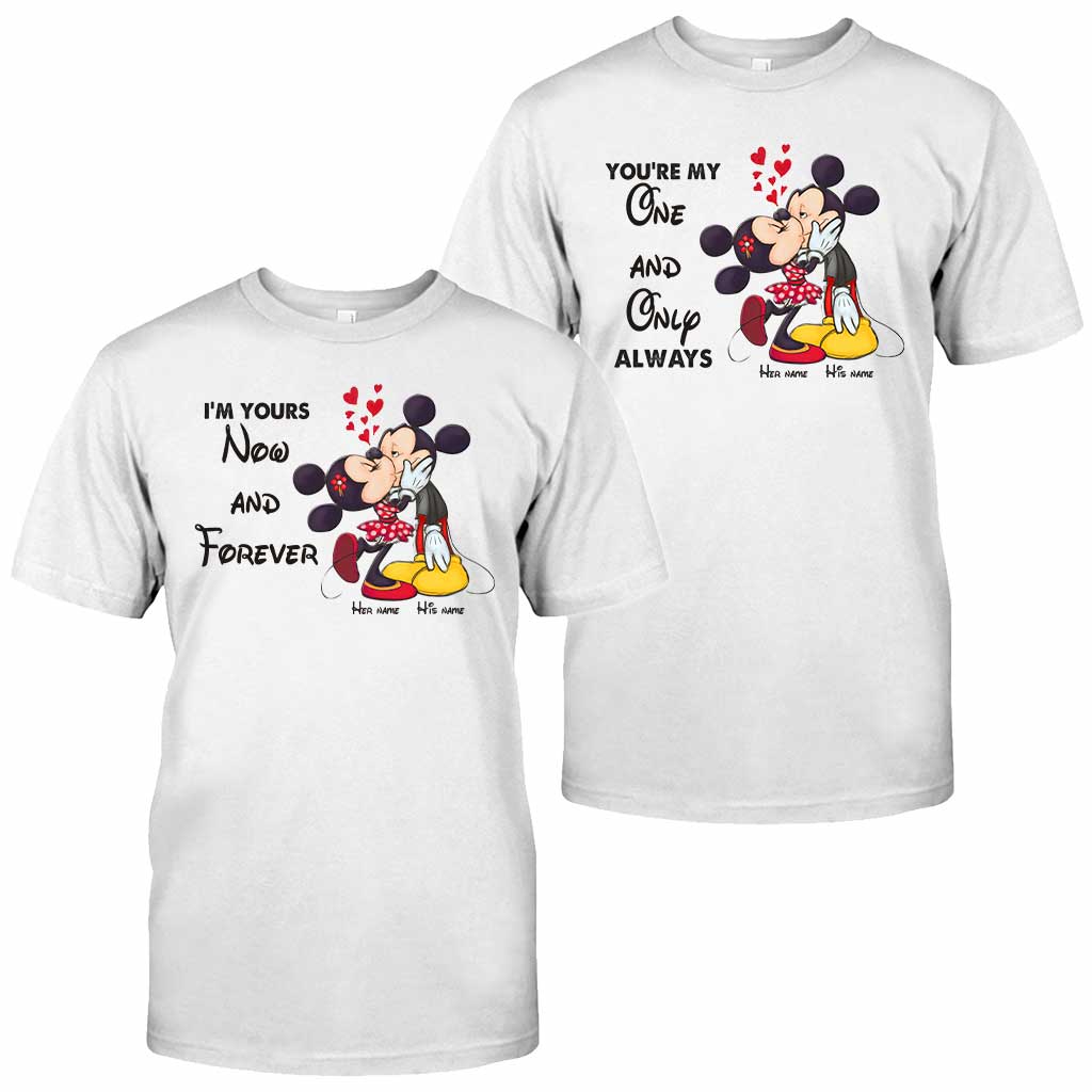 Personalized Couple T-shirt & Hoodie with Mickey Design | Custom Names Gift