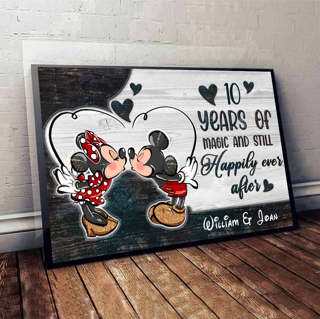 Personalized Mickey Mouse Canvas Art Gift for Couple Anniversary