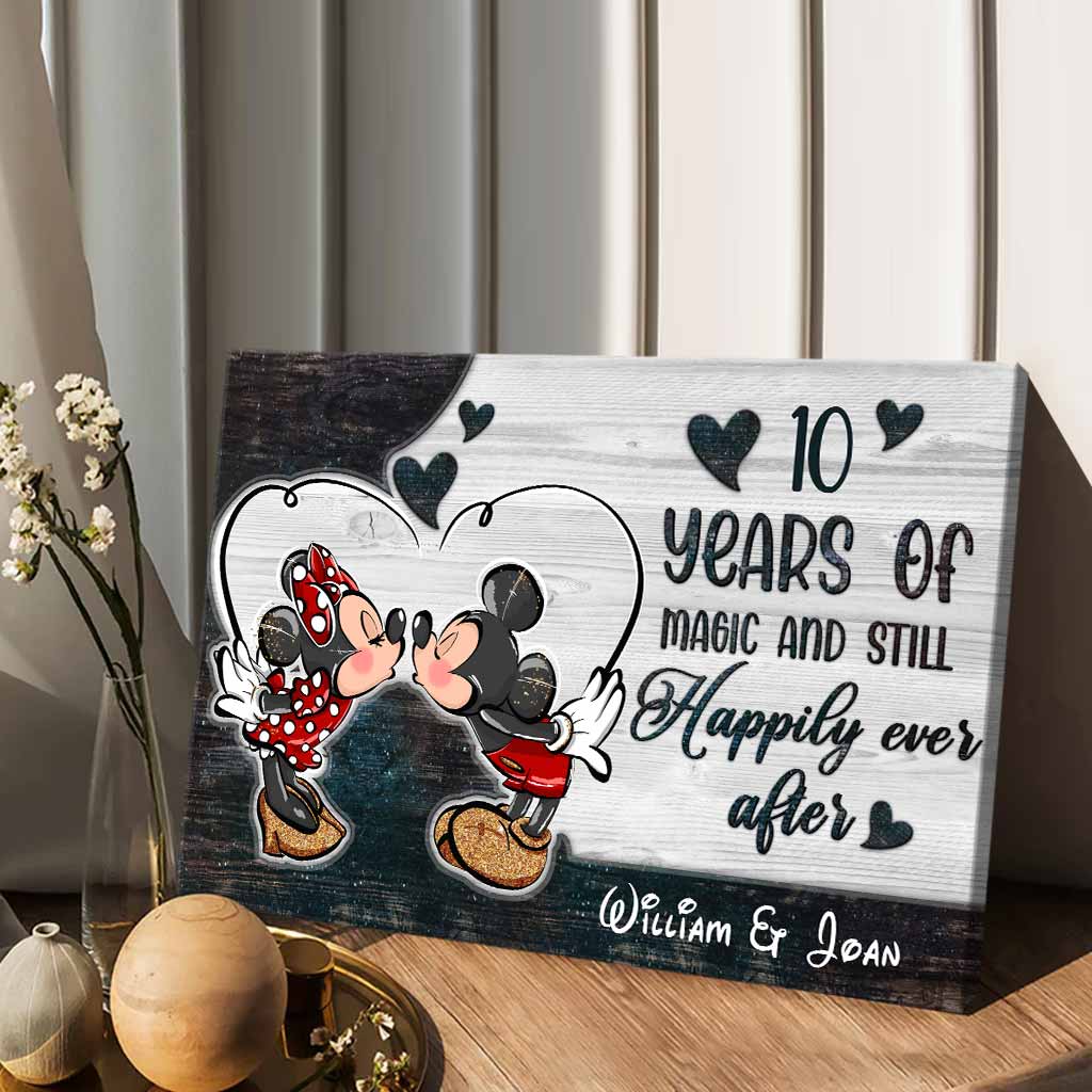 Personalized Mickey Mouse Canvas Art Gift for Couple Anniversary