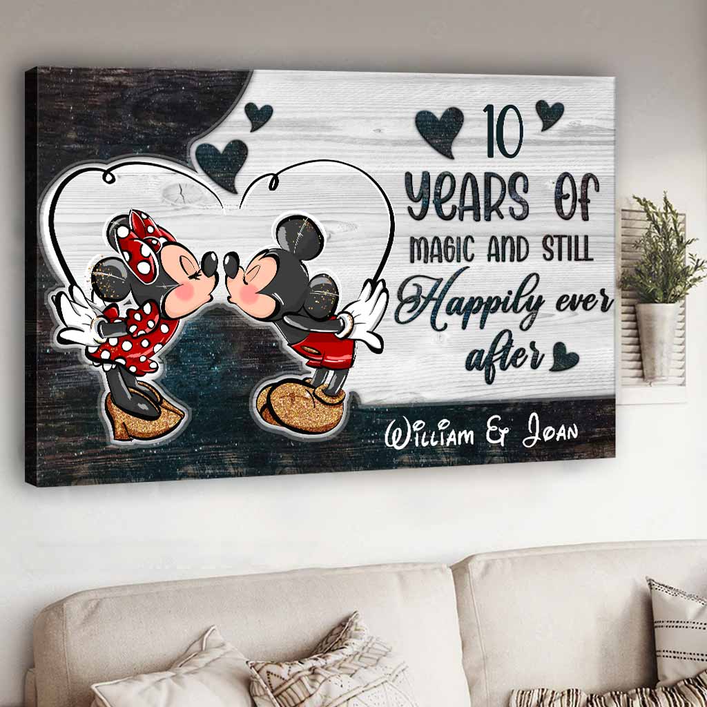 Personalized Mickey Mouse Canvas Art Gift for Couple Anniversary