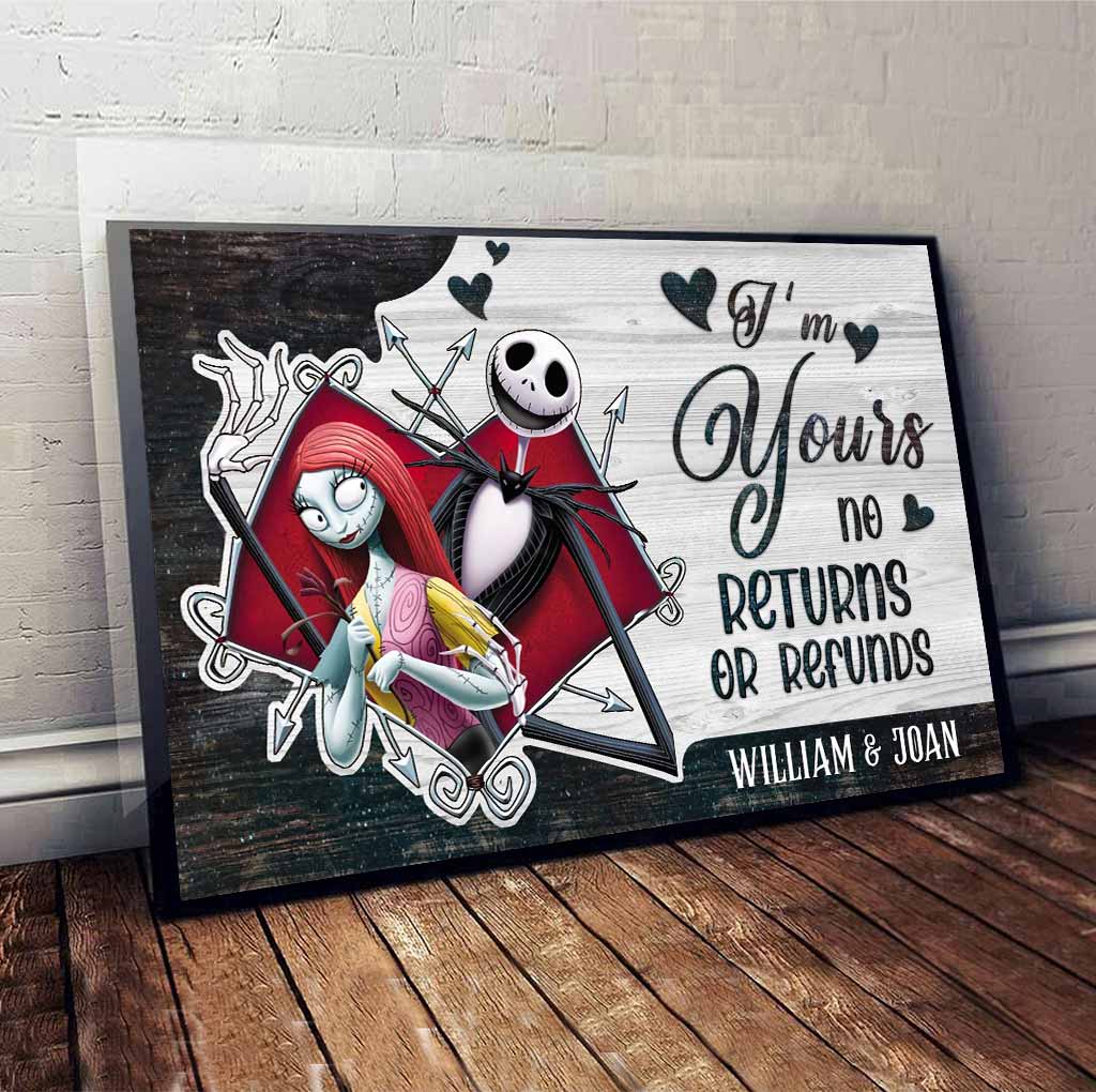 Personalized Nightmare Before Christmas Canvas Poster Couple Gift