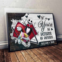 Load image into Gallery viewer, Personalized Nightmare Before Christmas Canvas Poster Couple Gift
