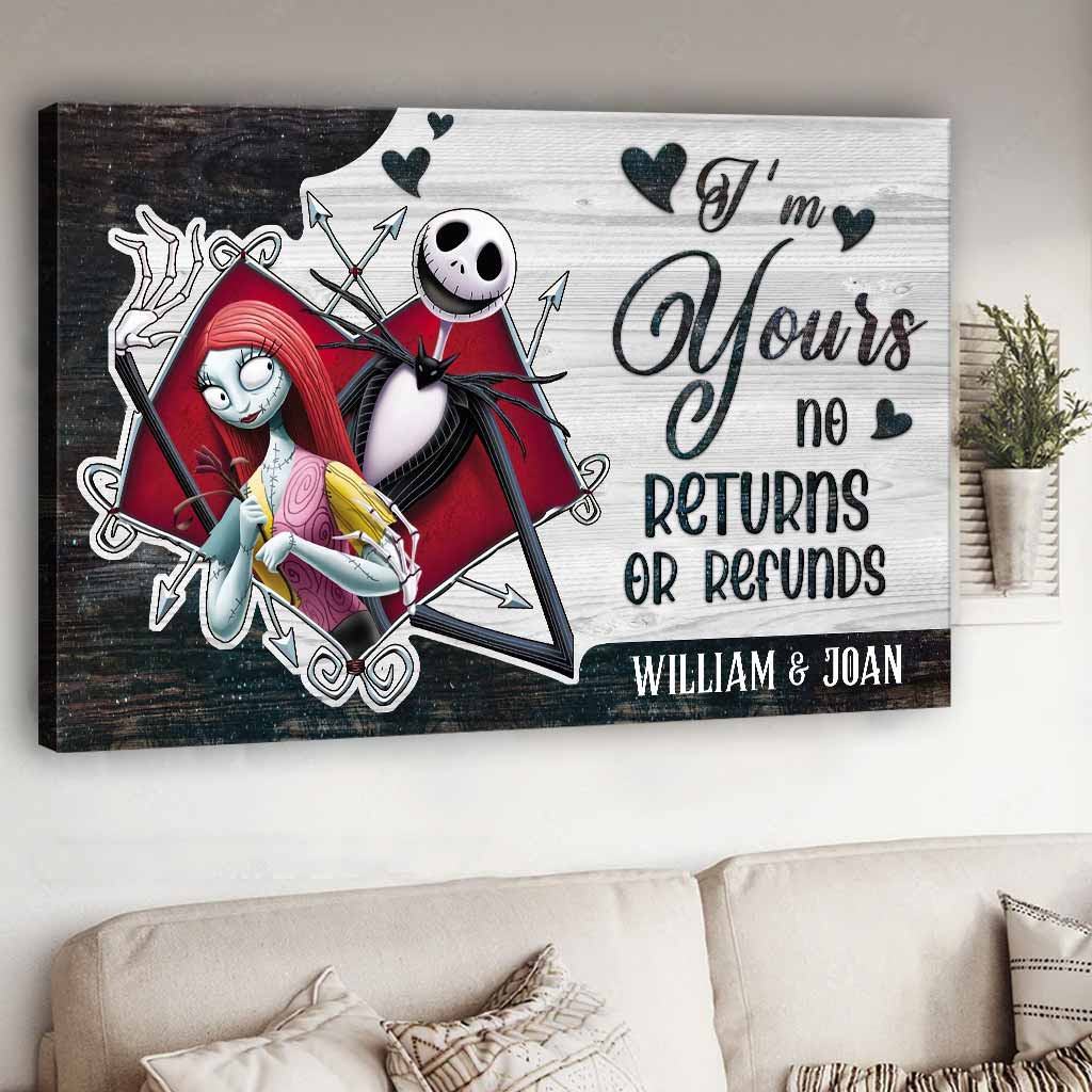 Personalized Nightmare Before Christmas Canvas Poster Couple Gift