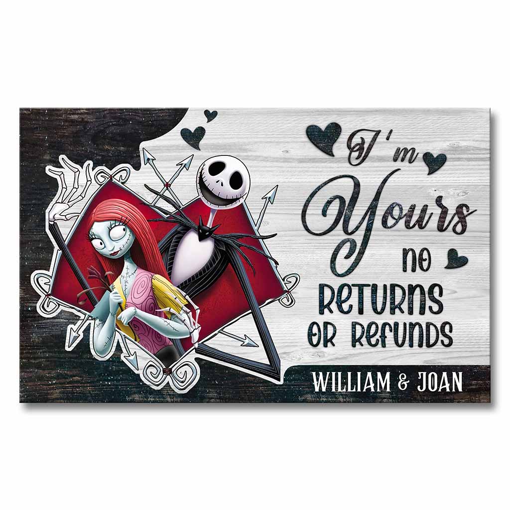 Personalized Nightmare Before Christmas Canvas Poster Couple Gift