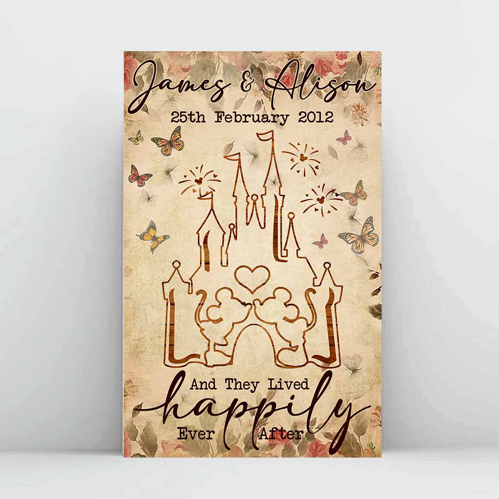 Personalized Wedding Anniversary Mouse Poster Custom Couple Gift