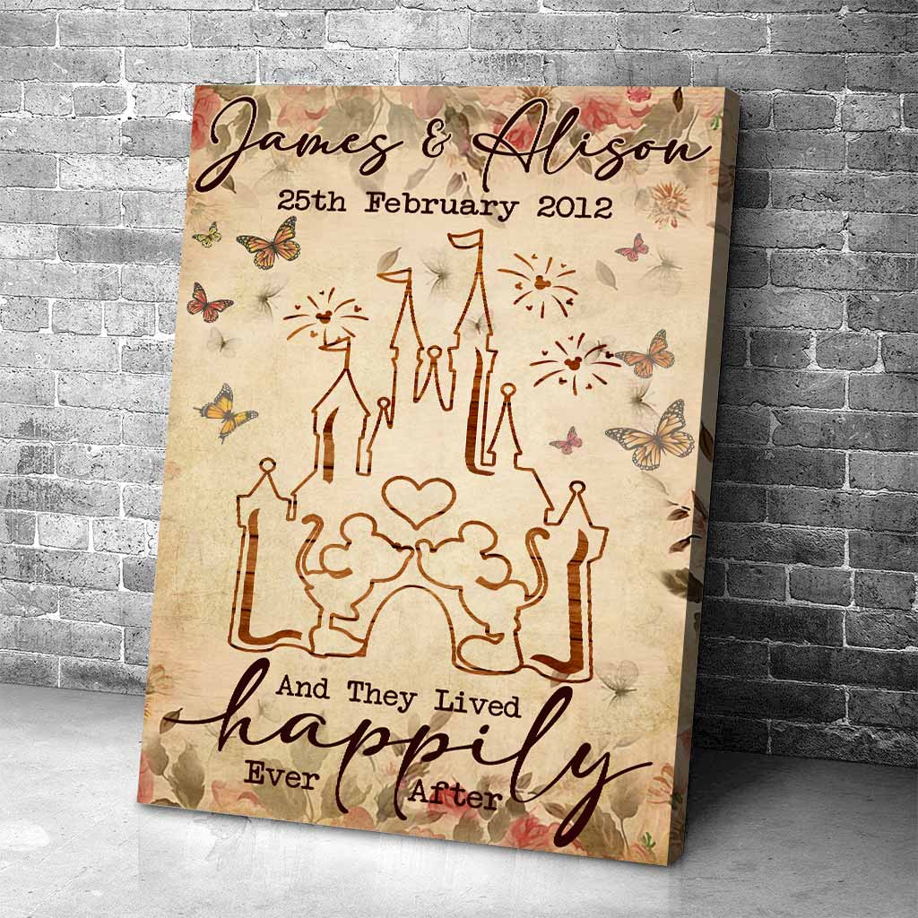 Personalized Wedding Anniversary Mouse Poster Custom Couple Gift