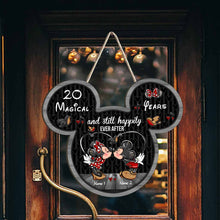 Load image into Gallery viewer, Personalized Mickey Mouse Wood Sign Custom Name Gift for Couple Anniversary
