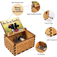 Load image into Gallery viewer, Personalized Hand Crank Music Box Couple Gift You Are My Sunshine

