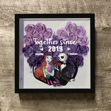 Load image into Gallery viewer, Personalized Flower Shadow Box Custom Date Gift for Couples
