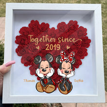 Load image into Gallery viewer, Personalized Heart-Shaped Flower Shadow Box for Couples | Anniversary Gift
