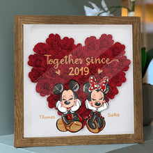 Load image into Gallery viewer, Personalized Heart-Shaped Flower Shadow Box for Couples | Anniversary Gift
