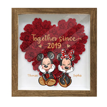 Load image into Gallery viewer, Personalized Heart-Shaped Flower Shadow Box for Couples | Anniversary Gift
