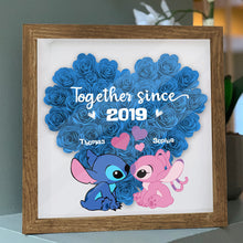 Load image into Gallery viewer, Personalized Ohana Flower Shadow Box Custom Name Gift for Anniversary

