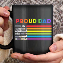 Load image into Gallery viewer, Personalized Proud Dad LGBT Support Mug - 11oz Black Ceramic
