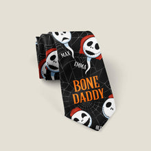 Load image into Gallery viewer, Personalized Halloween Themed Necktie with Custom Names Gift for Dad
