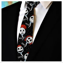Load image into Gallery viewer, Personalized Halloween Themed Necktie with Custom Names Gift for Dad
