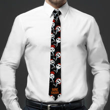Load image into Gallery viewer, Personalized Halloween Themed Necktie with Custom Names Gift for Dad
