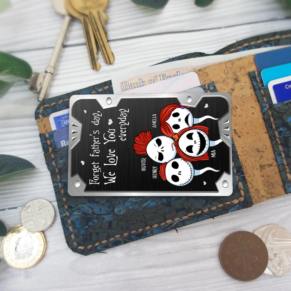 Personalized Nightmare Wallet Insert Card Gift for Dad