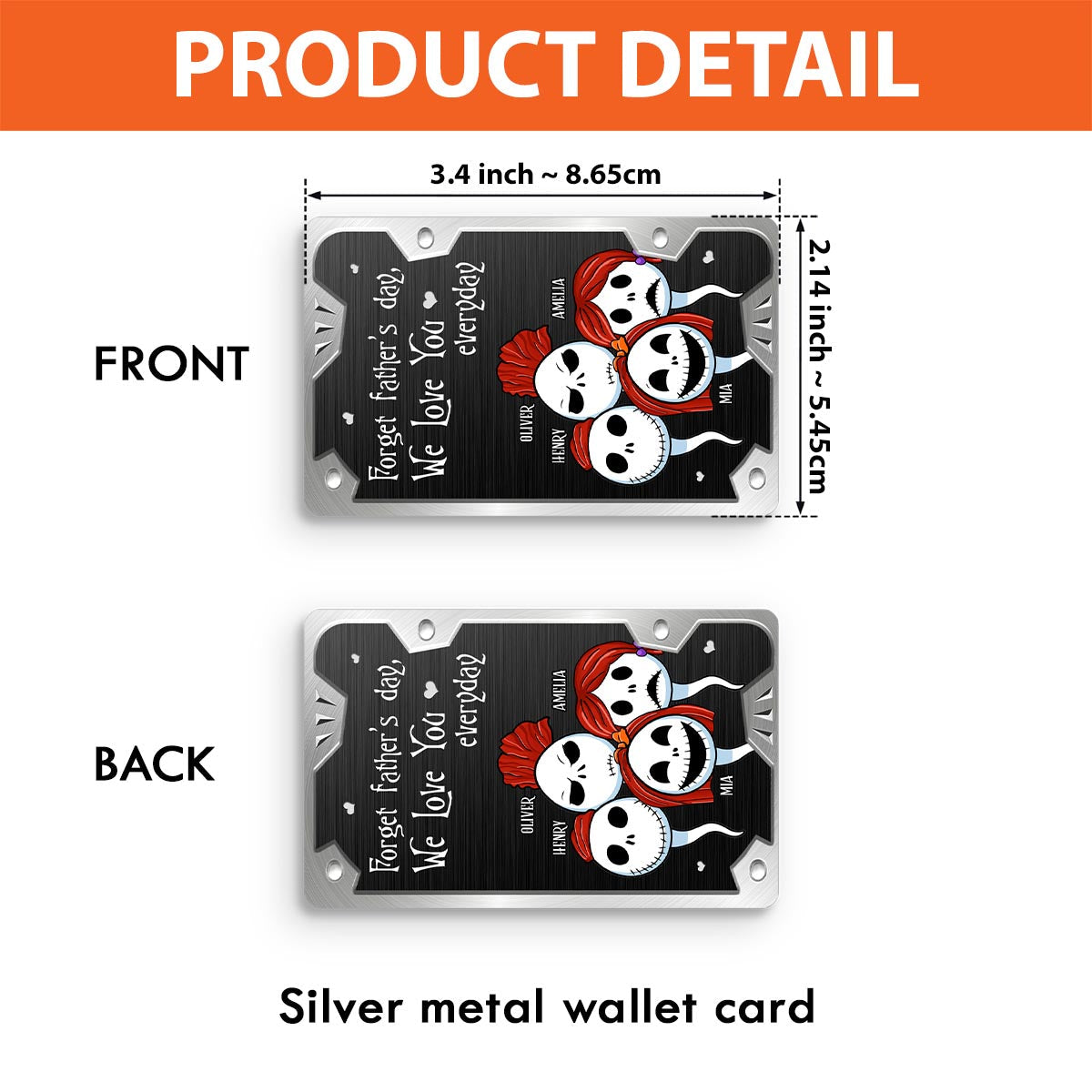 Personalized Nightmare Wallet Insert Card Gift for Dad