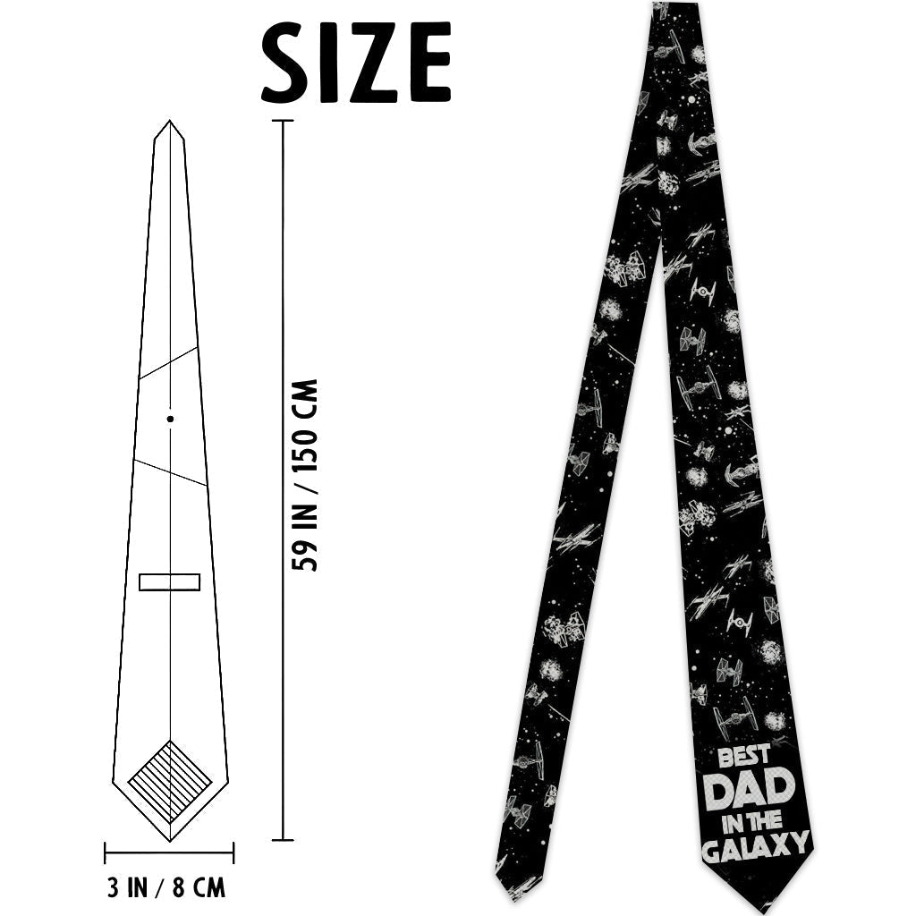 Personalized Necktie Best Dad in the Galaxy Gift for Dad
